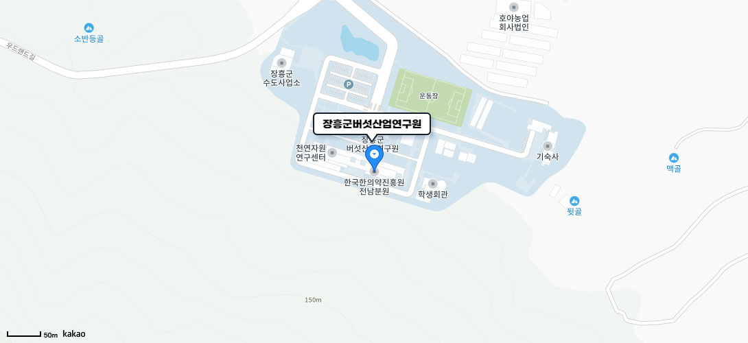 장흥버섯산업연구원 위치를 표시한 지도 이미지